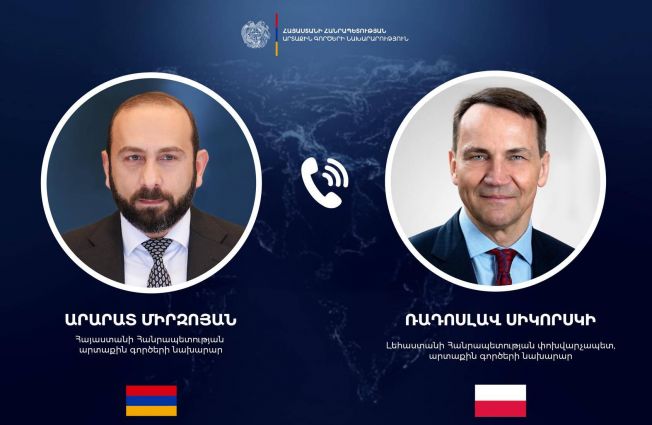ՀՀ ԱԳ նախարար Արարատ Միրզոյանը հեռախոսազրույց է ունեցել  Լեհաստանի փոխվարչապետ, ԱԳ նախարար Ռադոսլավ Սիկորսկիի հետ